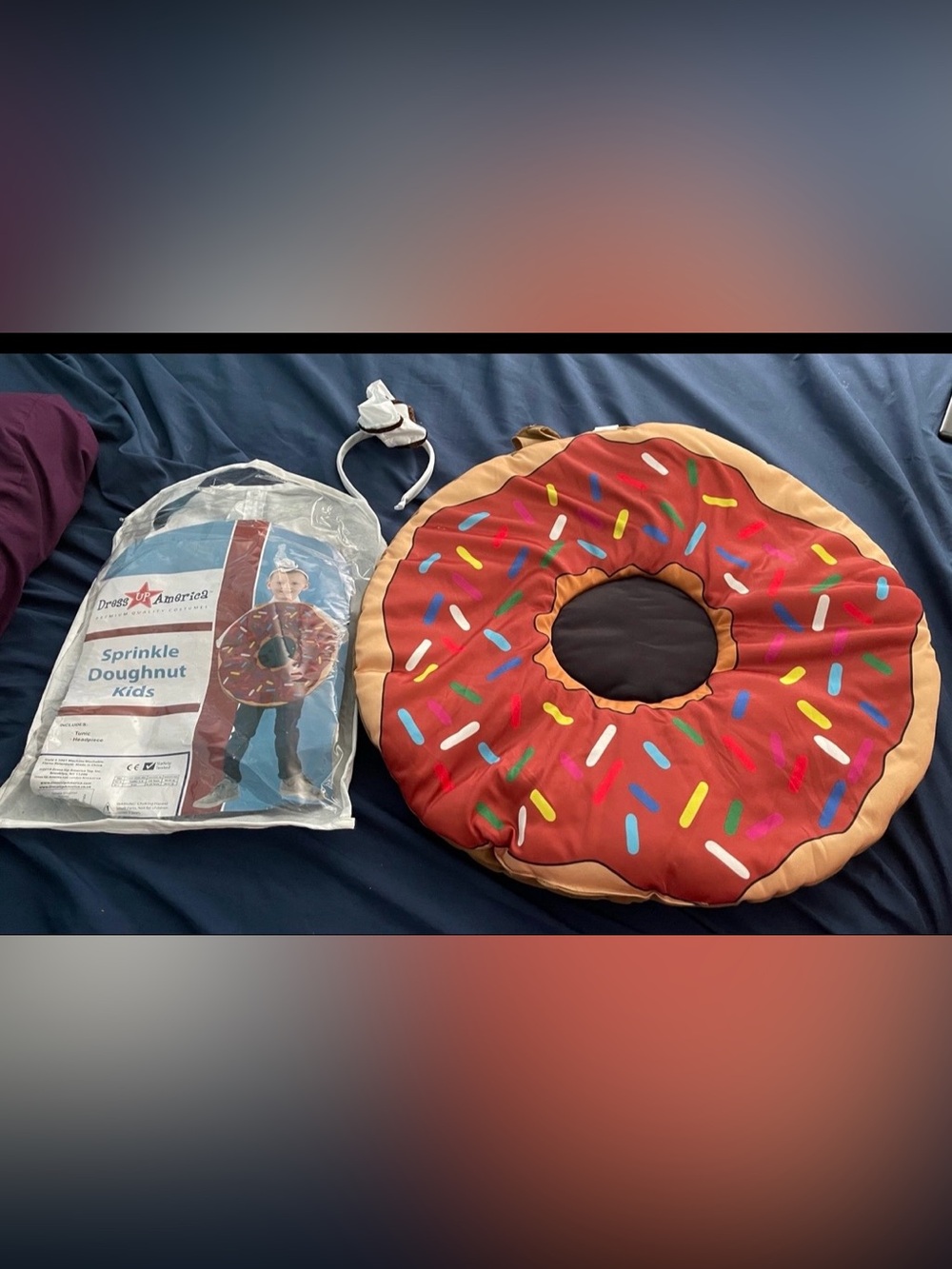 Kids Sprinkle Doughnut Costume - Brown M /L (8-14)